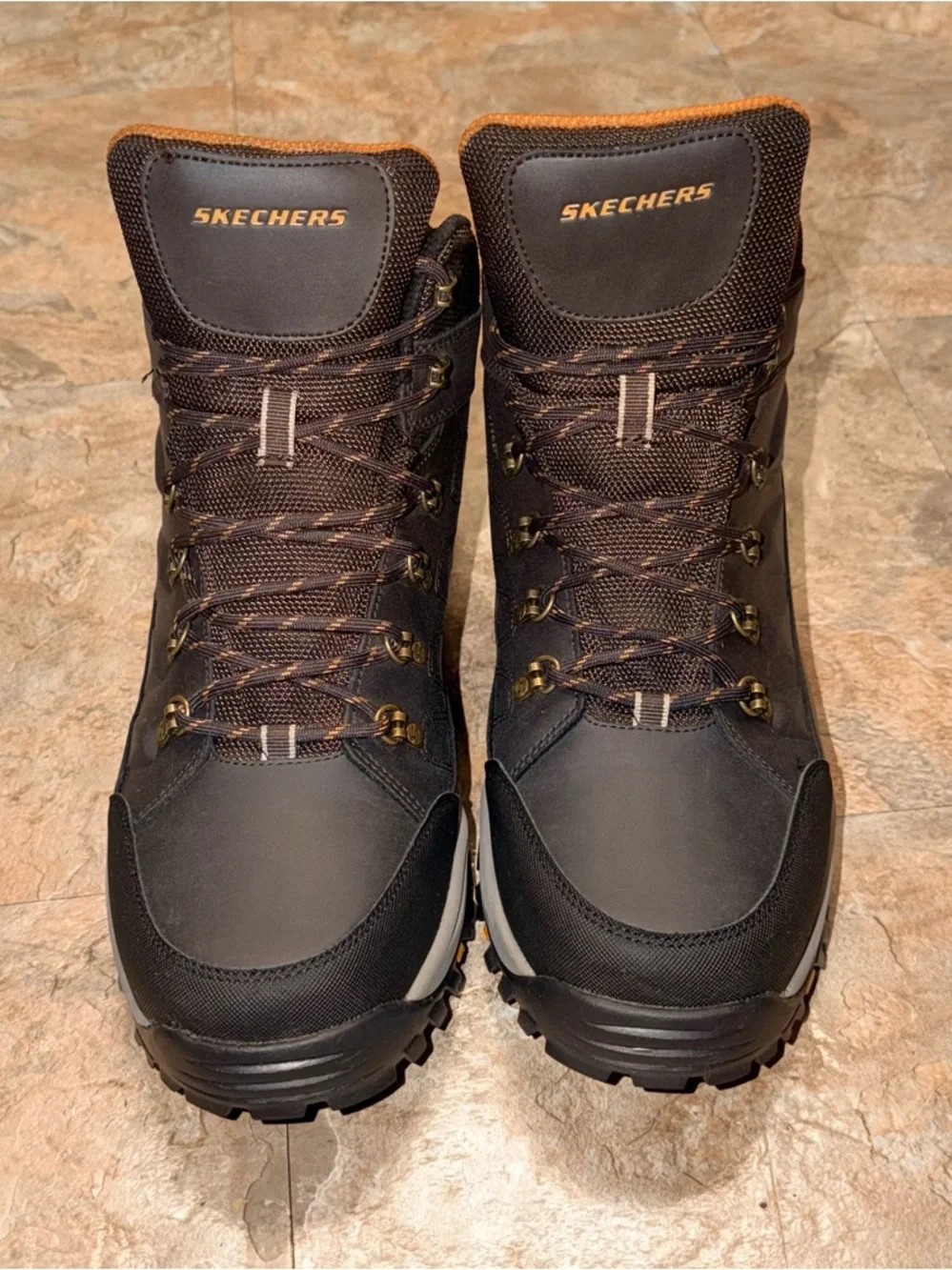 SKECHERS MENS RELMENT-DAGGETT HIKING BOOTS IN CHOCOLATE #204642 SIZE 14 - NWOT